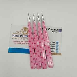 Pince à sourcils inclinée durable en acier inoxydable de haute qualité avec emballage de pochette - Product Image 5