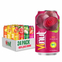 Boisson de jus de betterave 330ml 24 canettes carton sans sucre OEM ODM Marque privée Échantillon gratuit Prix d'usine Premium Healthy Nutri