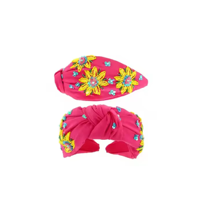 Hot Sale Knotted Embroidered <b>Headband</b> Handmade Free Size Fashion Hair Accessory for Women India Exporter - Product Image 6
