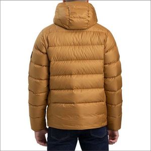 OEM Men's <b>Hooded</b> Puffer Jacket Solid Color Down Filled Windproof Zipper Closure Casual Winter <b>Coat</b> Regular Fit Polyester Shell - Product Image 3