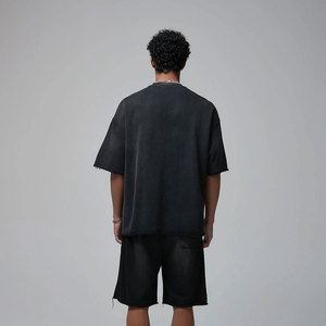 Camiseta de manga corta con cuello redondo para hombre, talla grande y alta, de tela gruesa, informal, para verano - Product Image 6