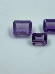 Gema de Amatista Natural, Corte Baguette, Alta Calidad, 5.32 Quilates, Forma Rectangular, 3 Piezas para Joyería - Product Image 2