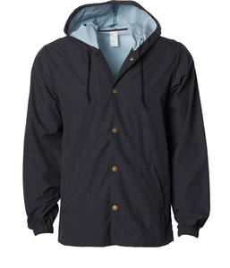 Waterproof Hood <b>Coaches</b> Jacket Custom Wholesale Super Lightweight Water Resistant Nylon Windbreaker Foldable Design - Product Image 2