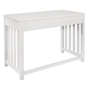 Moderno tradizionale scrivania in legno con 2 cassetti e cassetto della tastiera 1PC in bianco finitura mobili - Product Image 5