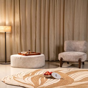 Tapis de luxe en laine à motif abstrait de feuilles, moderne, tufté à la main, de forme irrégulière, doux et moelleux, pour la décoration du sol du salon, de la chambre et de la maison - Product Image 1