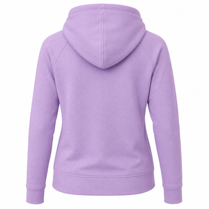 Sweat-shirt à capuche violet pour femme, couleur unie, en coton et fibre de bambou, polaire, manches longues, longueur normale, vêtements de sport d'automne - Product Image 2
