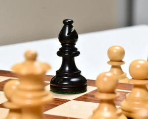 Pièces d'échecs Lardy françaises de reproduction exclusive, hauteur des rois 3 pouces, en bois d'ébène et de buis, au meilleur prix - Product Image 4