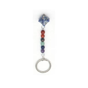 Porte-clés de haute qualité en Sodalite, étoile de Merkabah, perle de chakra, pierre naturelle, cadeau pour femme - Product Image 6