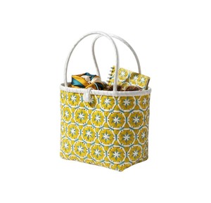 Sac et sac à main tissés en plastique fait main au design spécial moutarde et turquoise, élégant, décontracté, pour femmes, pour le shopping quotidien - Product Image 3