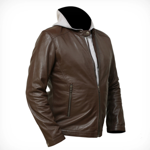 Chaqueta de Cuero Estilo Bomber para Hombre, Hecha a Mano, de Alta Calidad, para Invierno, Cálida, Nueva, Moderna, Personalizada, Color Marrón - Product Image 4