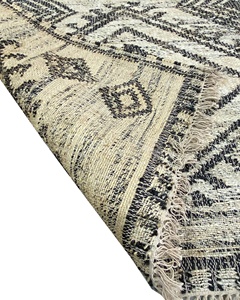 Tapis Kilim en Jute Naturel Fait à la Main Design Géométrique Tissage Plat Réversible Style Indien Personnalisable Maison Bureau Hôtel Nature - Product Image 2