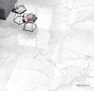 Carreaux de porcelaine premium Zagreb Carrara |   Aspect élégant de marbre de Carrare |   Carreaux muraux de luxe pour cuisine et salon |   Adhésif - Product Image 2