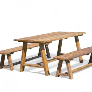 Minimalist Style Restaurant Seating <b>Table</b> Set With Teak Wooden Frame Material and Durable Material for Home Furniture - Product Image 3
