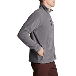 Chaqueta de Forro Polar Gris para Hombre ELEGANT CORPORATION, Cierre de Cremallera de un Cuarto, Cuello Alto, Ropa Casual de Invierno, Material de Poliéster Transpirable, Corte Regular - Product Image 2