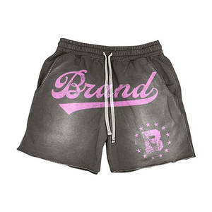 Conjunto de Verano de Algodón Suave con Estampado de Rayas y Tinte Reactivo, Logotipo Personalizado, Corte Holgado, Pantalones Cortos de Verano - Product Image 5