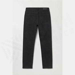 Jean en denim coupe droite délavé foncé pour homme, coupe slim, en coton, style décontracté, pantalon d'automne - Product Image 2