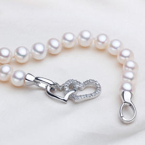 Collar de Perlas de Agua Dulce de 8-9 mm, Casi Blancas, con Gran Brillo, Precio Bajo, Venta Directa de Fábrica al por Mayor - Product Image 2