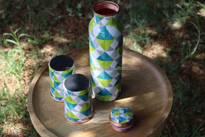 Handmade Reusable Copper <b>Water</b> <b>Bottle</b> Eco Friendly Printed copper <b>Custom</b> Size - Product Image 2