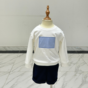 Ropa para niños, suéter para bebé, 100% algodón, 440 GSM, Top de manga larga, suéter y prendas de vestir a rayas para niños y niñas de invierno - Product Image 3