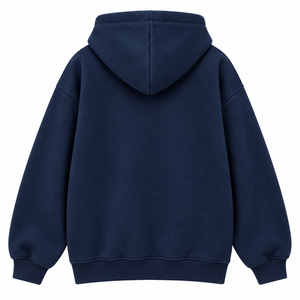 Sudadera con capucha de lana polar para mujer, azul marino, con cremallera, bordado de animales, trineo de Papá Noel, reno y copo de nieve, informal, para Navidad e invierno - Product Image 3
