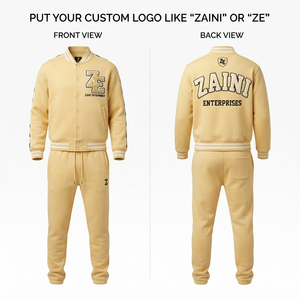 Chándal Deportivo Unisex ZAINI, 320 GSM, Algodón y Poliéster, Forro Polar, Transpirable, Secado Rápido, Grueso, Invierno, Personalizado con Chenilla - Product Image 1