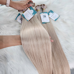 Extensions à bandes adhésives blond clair vietnamien vierge, double trame, cuticules alignées, toutes couleurs, cheveux humains adaptés - Product Image 3
