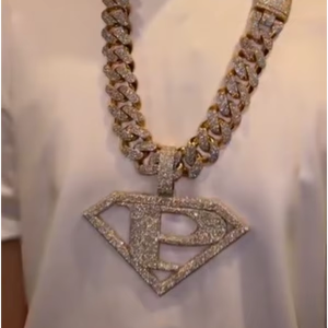 ผ่านการทดสอบเพชร จี้เพชรโมอิสซาไนต์ VVS ชุบทองคำขาว 925 สไตล์ฮิปฮอป พร้อมจัดส่ง - Product Image 1