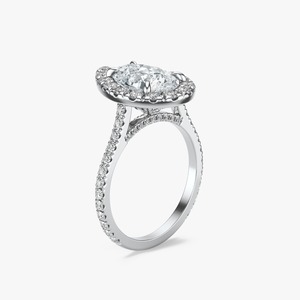 Anillo de Compromiso Clásico con Halo de Diamantes Cultivados en Laboratorio con Corte Esmeralda en Oro de 14K, Joyería Fina para Bodas y Fiestas - Product Image 2