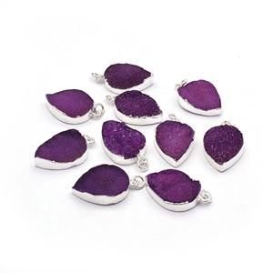 จี้หินโมราโมราโมราธรรมชาติเคลือบด้วยอิเล็กโทรเพลทสีเงินเครื่องประดับรูปทรงลูกแพร์เครื่องประดับการค้นหาส่วนประกอบเดี่ยว - Product Image 2