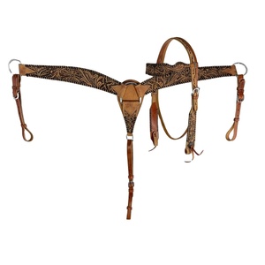 Juego de cuello y cabeza occidental de cuero de vaca genuino con herrajes de acero inoxidable tallados a mano, proveedor mayorista - Product Image 2