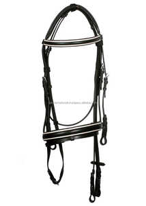 Brida de caballo de cuero elegante con acolchado blanco Banda ancha para la nariz - Product Image 3