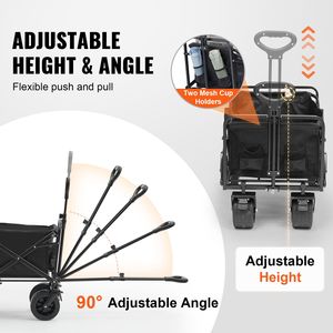 Carrello Pieghevole da Spiaggia 3 Cu.ft con Ruote in Gomma Resistenti per Tutti i Terreni, Capacità di Carico 350 Libbre - Product Image 5
