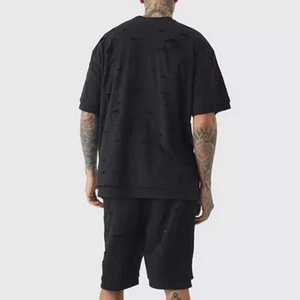 Conjuntos de verano para hombre, camisetas de manga corta, pantalones cortos, trajes de dos piezas, chándal fino y transpirable, conjuntos informales holgados para hombre - Product Image 4