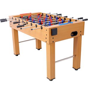 Mesa de Futbolín Hurricane de 54 Pulgadas con Acabado Cerezo Claro, Puntuación Analógica y Accesorios Marrones Gratis para Salas de Juego Familiares - Product Image 5