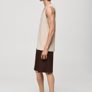 <b>Men</b> Boxy Cropped Quick Dry Ribbed Cotton Custom Print Logo Summer <b>Singlet</b> Sleeveless Sleeve T-shirts Sport Gym Vest Tank Top <b>Men</b> - Product Image 4