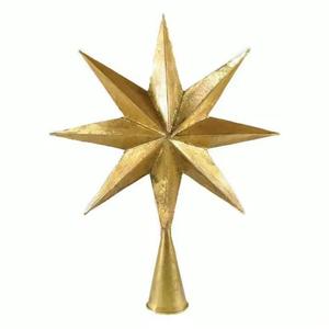 Golden <b>Star</b> Hanging Ornament Metal Classic Decorative Piece Machine Made Christmas Tree <b>Decoration</b> - Product Image 3