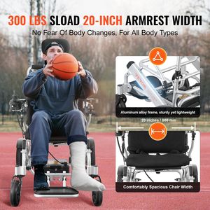 Fauteuil roulant électrique pliable léger pour adultes et seniors, capacité de 300 lb, largeur de 20 pouces, fauteuils roulants motorisés - Product Image 6