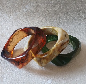 Classic Lightweight Women's <b>Resin</b> Hand Modeled Art Bangle Bracelet Colorful Fashionable Jewelry - Product Image 6