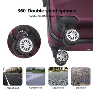 Set Valigie Premium in ABS Viola da 3 Pezzi (20, 24, 28 Pollici) con Manico Multi-Posizione, Ruote Silenziose Girevoli e Approvazione TSA-A - Product Image 4