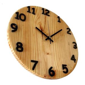 Modern Rustic Live Edge Solid Wood Hanging Quartz Silent <b>Wall</b> <b>Clock</b> Handmade Natural Wooden Decorative Living Room Home Office - Product Image 5