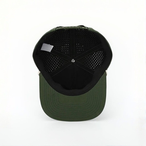 Casquette de golf imperméable en gros, 5 panneaux, logo imprimé numérique personnalisé, perforations découpées au laser, avec cordon, fermeture snapback réglable - Product Image 5