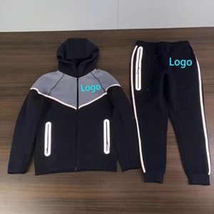 Conjunto Deportivo Informal para Hombre de Alta Calidad, con Logotipo Personalizado, Reflectante, de Algodón, Resistente al Viento, Transpirable, con Capucha y Cremallera - Product Image 2