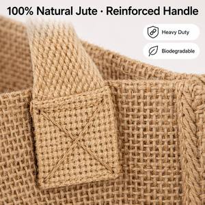 Reusable Jute <b>Waterproof</b> Retro <b>Tote</b> <b>Bag</b> for Women Shopping Gift Custom Sublimation Printing Letter Pattern - Product Image 5