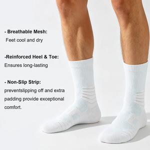 Custom Performance Sports <b>Socks</b> Terry Cushion Basketball <b>Running</b> Crew <b>Socks</b> Reinforced Heel and <b>Toe</b> High quality <b>socks</b> Wholesale - Product Image 5