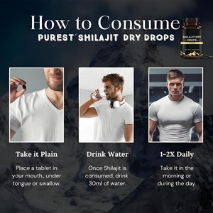 Comprimés de Shilajit de Qualité Export OEM 500mg, Shilajit Bio de l'Himalaya en Gouttes Sèches, Riche en Acide Fulvique pour l'Énergie et le Soutien de l'Endurance - Product Image 3