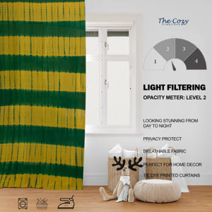 Rideau imprimé tie-dye coloré en coton doux, style bohème, pour la maison, les hôtels, les cafés, les chambres à coucher, vente en gros, fabricant Inde - Product Image 6