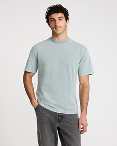Camiseta de Manga Corta para Hombre, Cuello Redondo, Color Azul Claro, Corte Regular, Color Sólido, Informal, de Algodón Jersey, Cómoda para Uso Diario - Product Image 2