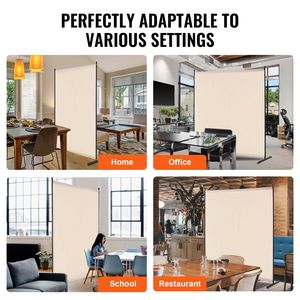 Divisorio per Interni a Pannello Singolo da 6 Piedi, Schermo Privacy Autoportante, Unità di Separazione Stanza con 3 Pannelli per Divisione Ambienti - Product Image 6