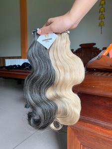 CDYHAIRVN Extensions de cheveux naturels gris ondulés, cheveux vietnamiens bruts, directement de l'usine, cuticules alignées, provenant des aînés DD - Product Image 3