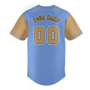 Camiseta 100% algodón para hombre, corte holgado, estampada, personalizada, sublimada, camiseta de béisbol azul a rayas para hombre, camiseta de alta calidad para hombre - Product Image 2